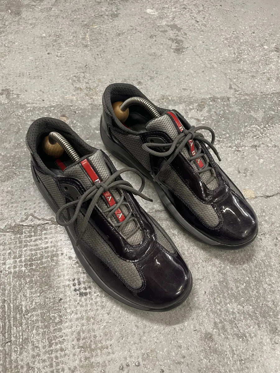 Prada Americas Cup Dark Satin Purple Shoes jQcSRWF 3