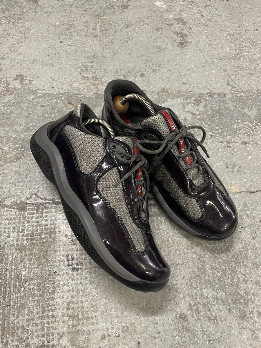 Prada Americas Cup Dark Satin Purple Shoes jQcSRWF 6