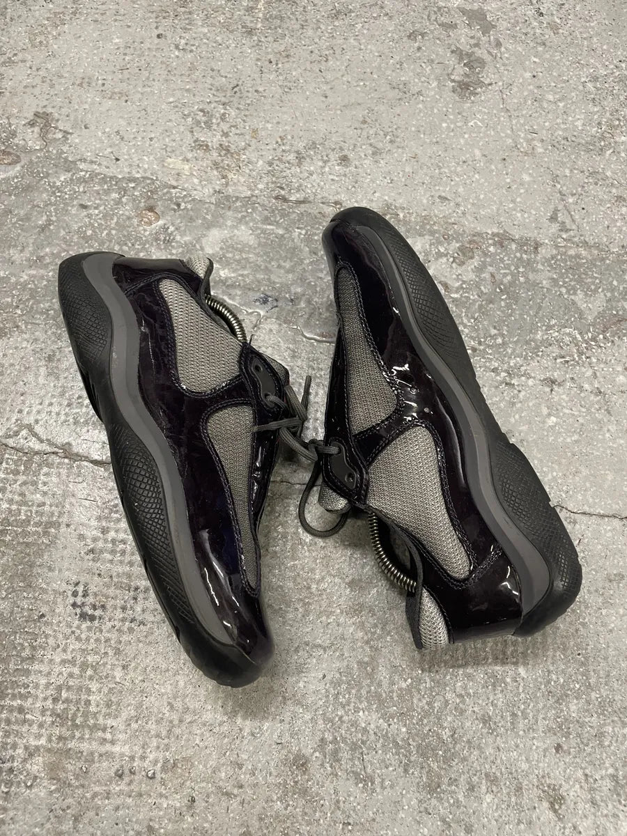 Prada Americas Cup Dark Satin Purple Shoes jQcSRWF 7
