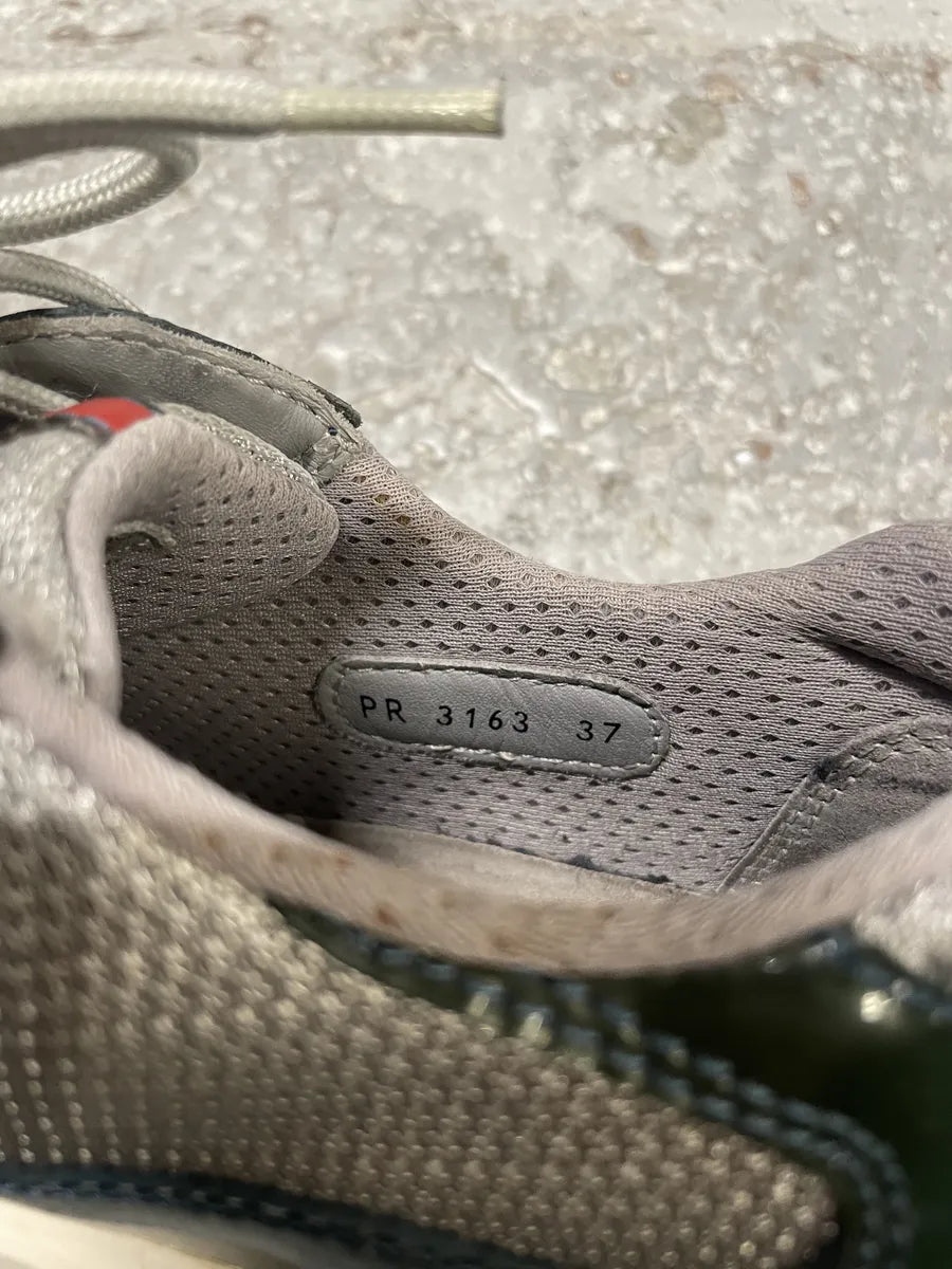 Prada Americas Cup Forest Green Satin Leather Low Sneakers (38eu/us5.5) JdbQplX 7