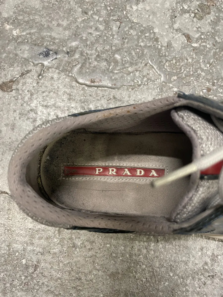 Prada Americas Cup Forest Green Satin Leather Low Sneakers (38eu/us5.5) JdbQplX 9