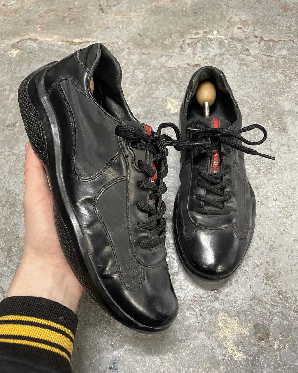Prada Americas Cup Hybrid Leather Black Shoes (41eu/us8) saluMuq 0