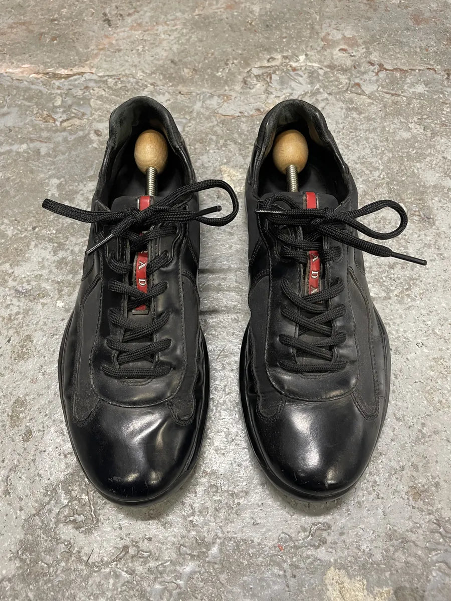 Prada Americas Cup Hybrid Leather Black Shoes (41eu/us8) saluMuq 2