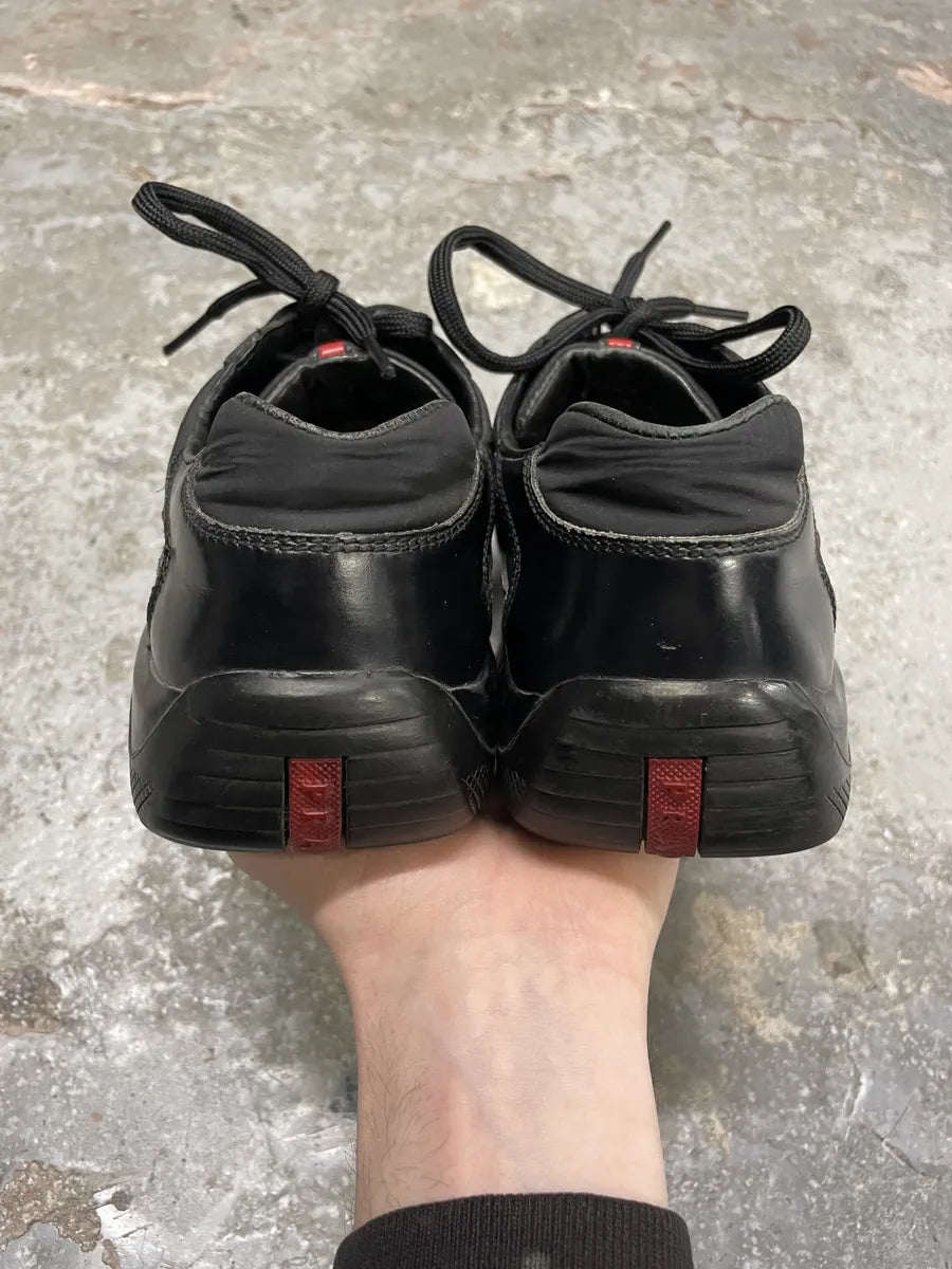 Prada Americas Cup Hybrid Leather Black Shoes (41eu/us8) saluMuq 4