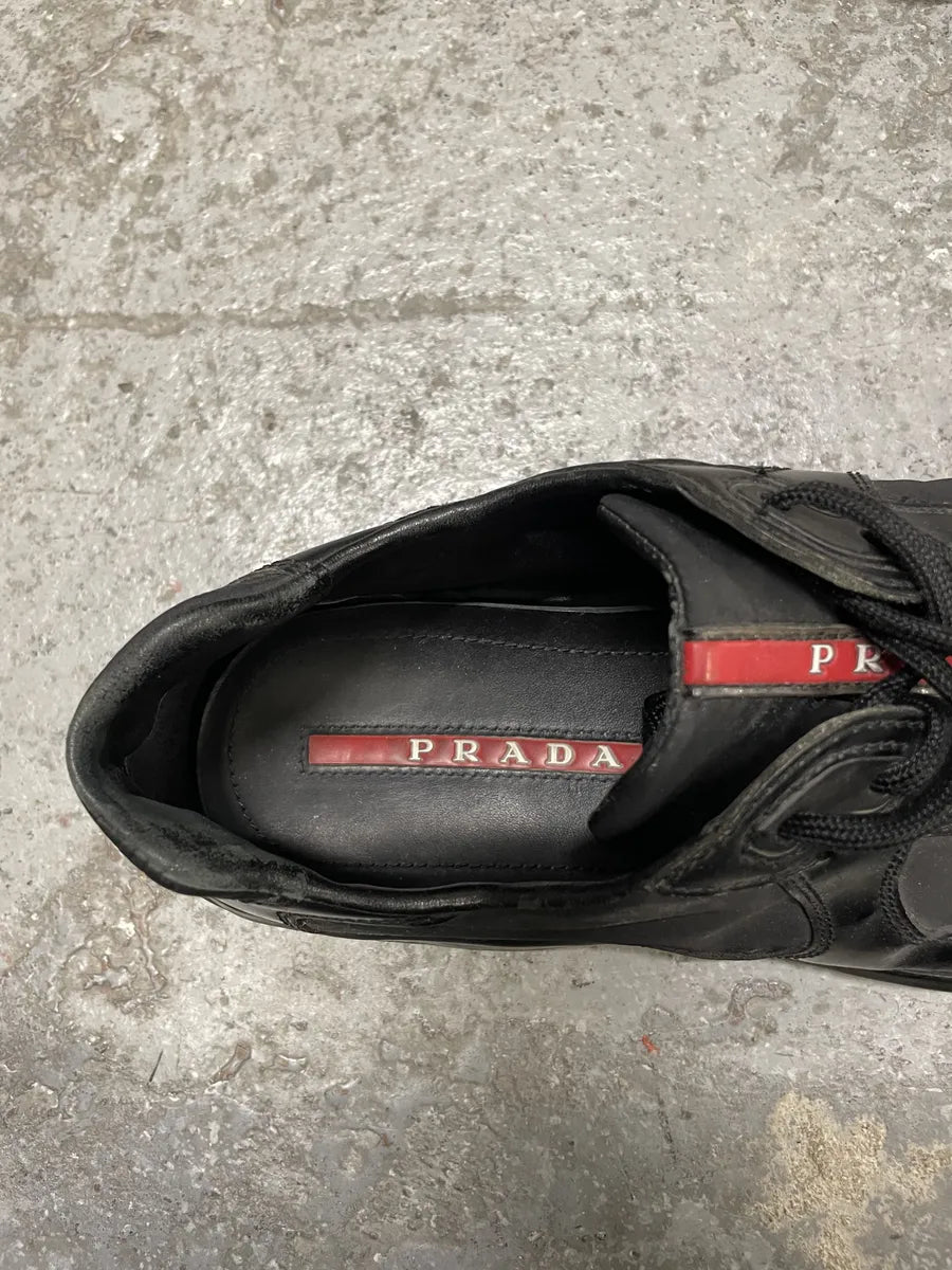 Prada Americas Cup Hybrid Leather Black Shoes (41eu/us8) saluMuq 9