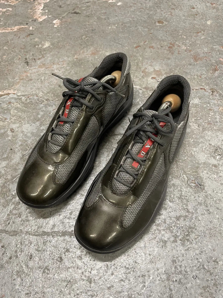 Prada Americas Cup Olive Satin Shoes (39.5eu/us6.5) PTiSpLO 1