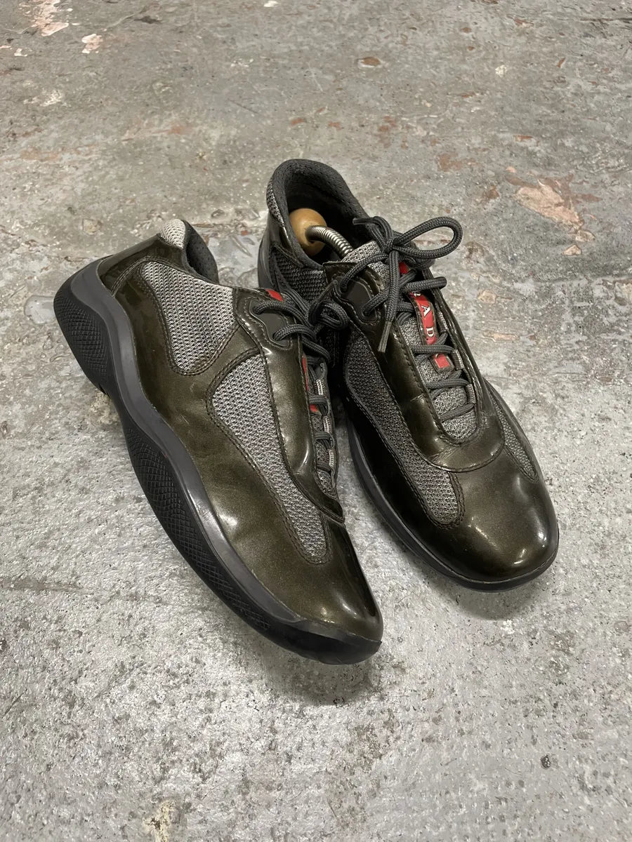 Prada Americas Cup Olive Satin Shoes (39.5eu/us6.5) PTiSpLO 6
