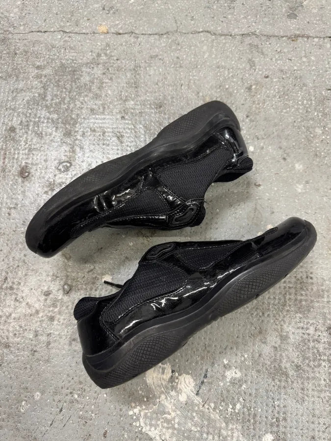 Prada America’s Cup Satin Black Leather Sneakers (38eu/us5.5) odRdOhB 5
