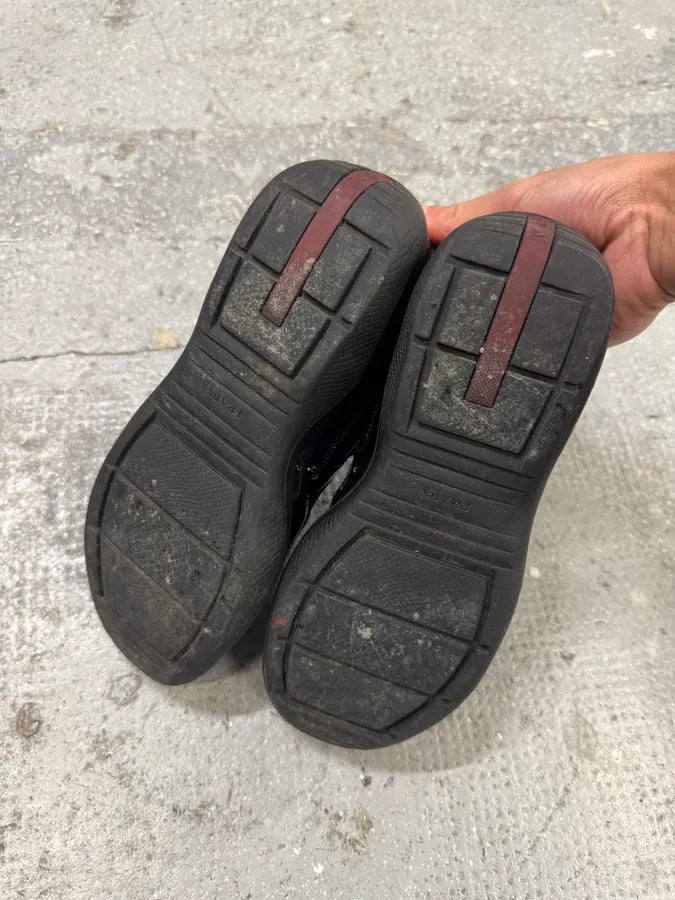 Prada America’s Cup Satin Black Leather Sneakers (38eu/us5.5) odRdOhB 8