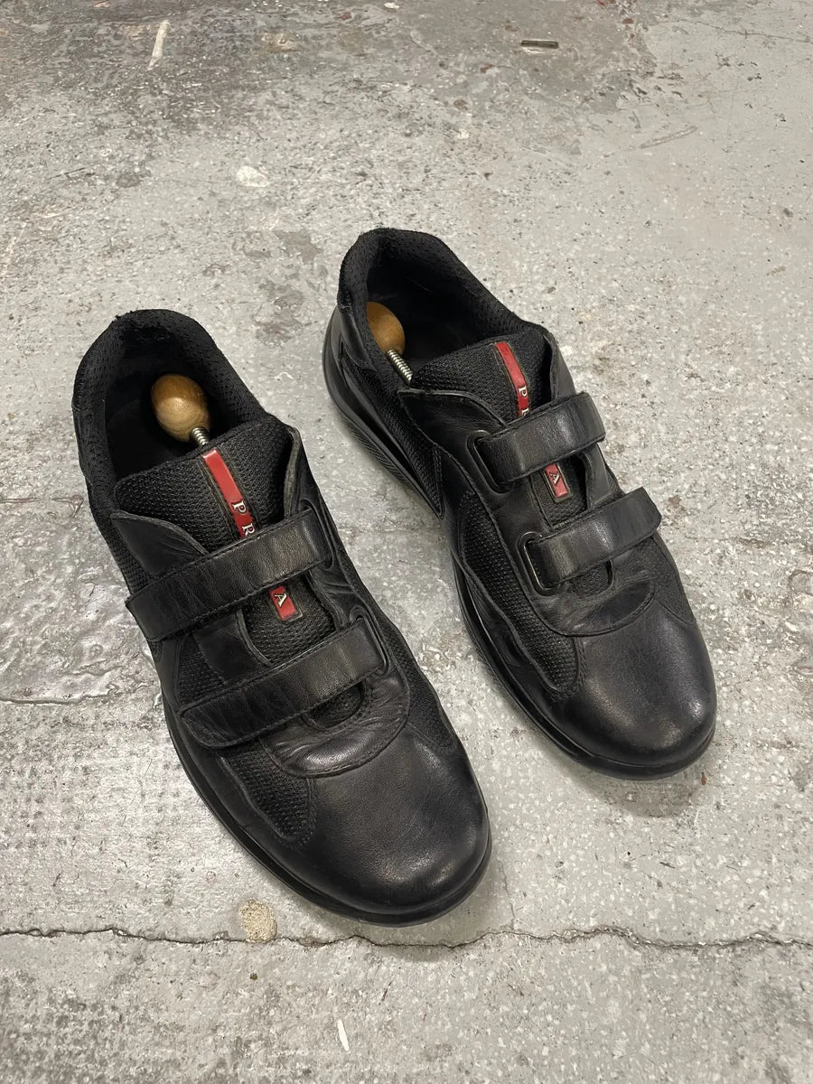 Prada Americas Cup Scratch Black Leather Low Sneakers (42.5eu/us9) yQFHxWK 1