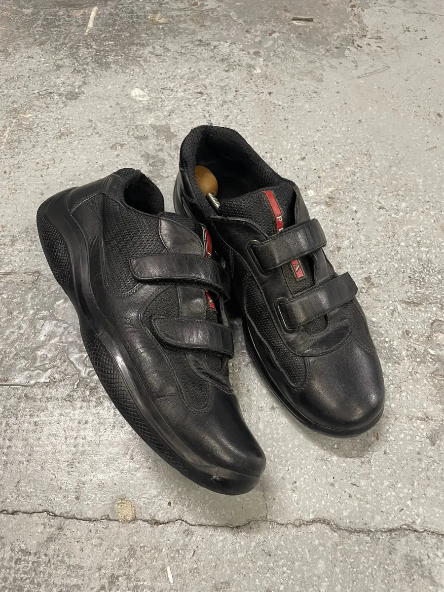 Prada Americas Cup Scratch Black Leather Low Sneakers (42.5eu/us9) yQFHxWK 2