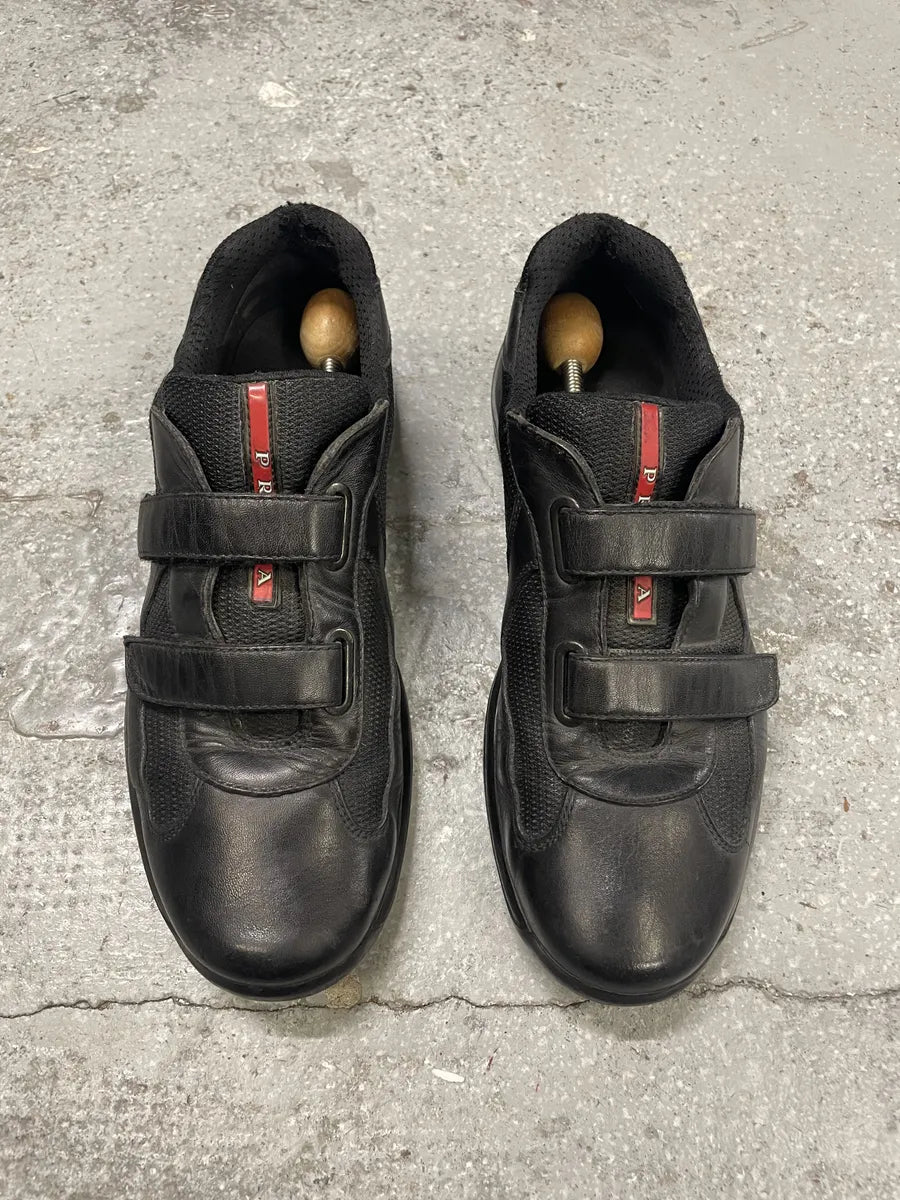 Prada Americas Cup Scratch Black Leather Low Sneakers (42.5eu/us9) yQFHxWK 3