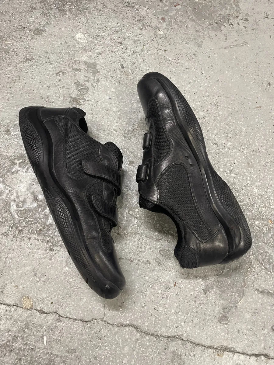 Prada Americas Cup Scratch Black Leather Low Sneakers (42.5eu/us9) yQFHxWK 5