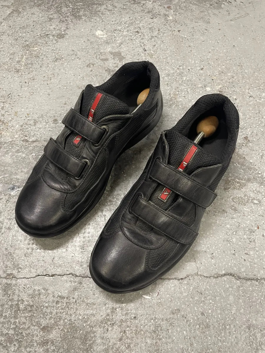 Prada Americas Cup Scratch Black Leather Low Sneakers (42.5eu/us9) yQFHxWK 6