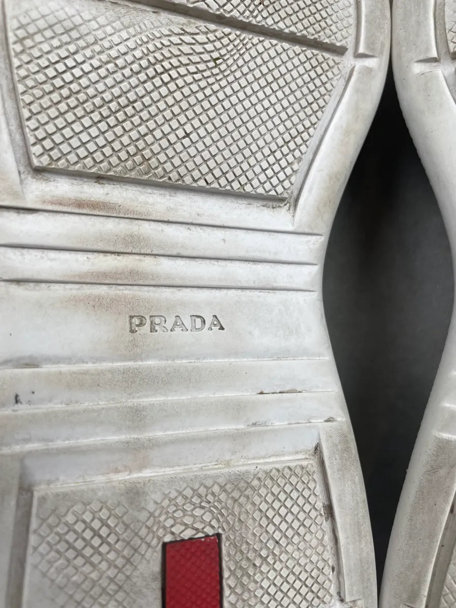 Prada Americas Cup White Blue Satin Sneakers nLzkEpU 5