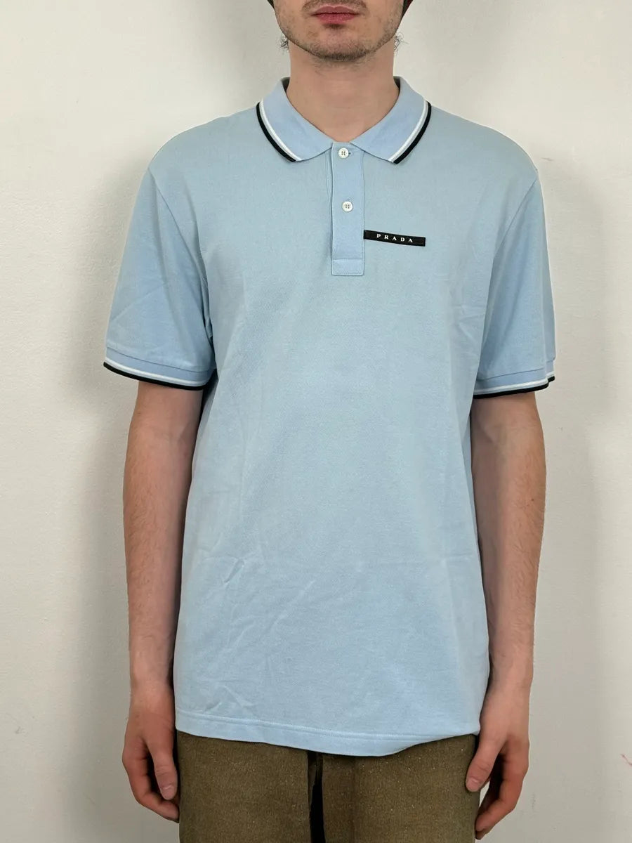 SS2022 Prada Baby Blue Polo Shirt isCGVZb 1