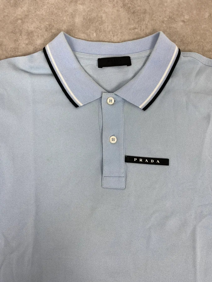 SS2022 Prada Baby Blue Polo Shirt isCGVZb 4