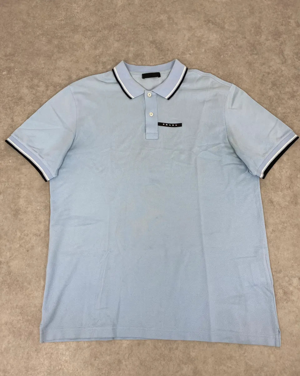 SS2022 Prada Baby Blue Polo Shirt isCGVZb 0