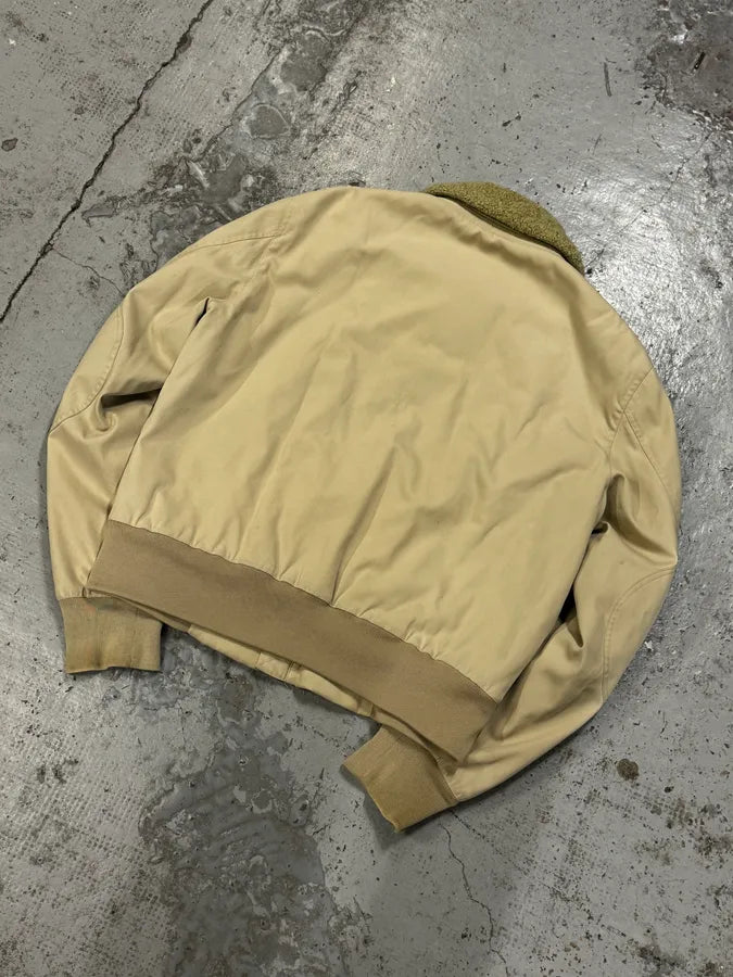 2000s Prada Beige Sherpa Collar Aviator Jacket jzQWYur 6