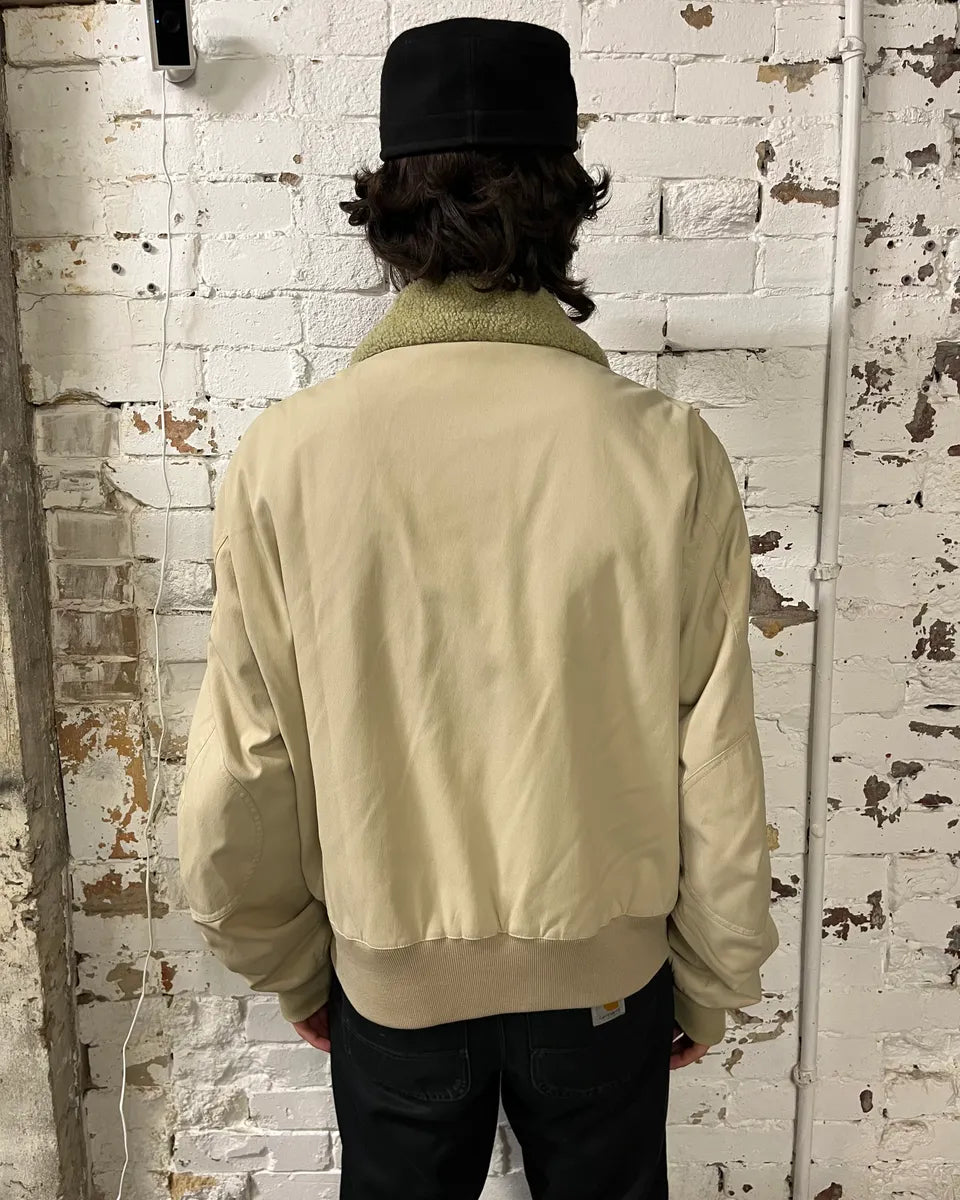 2000s Prada Beige Sherpa Collar Aviator Jacket jzQWYur 4