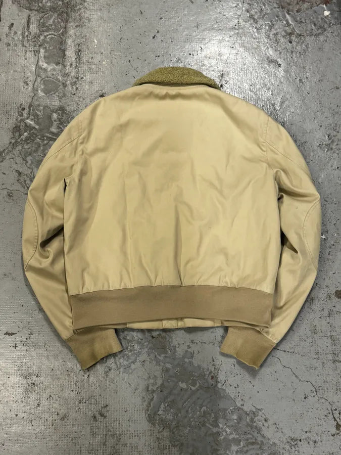 2000s Prada Beige Sherpa Collar Aviator Jacket jzQWYur 1
