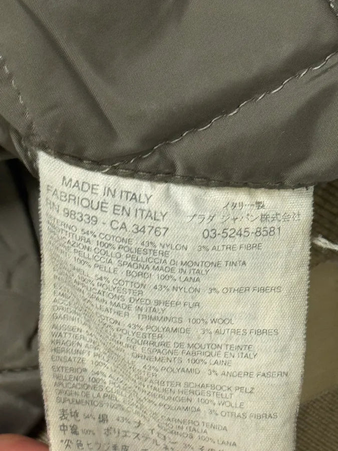 2000s Prada Beige Sherpa Collar Aviator Jacket jzQWYur 17