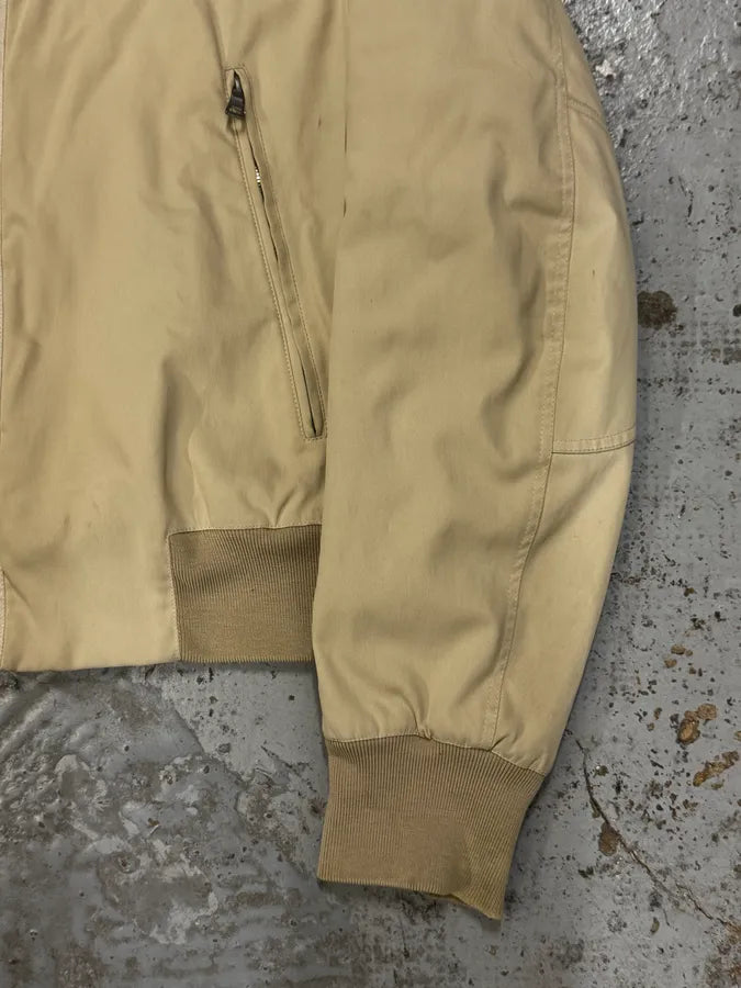 2000s Prada Beige Sherpa Collar Aviator Jacket jzQWYur 12