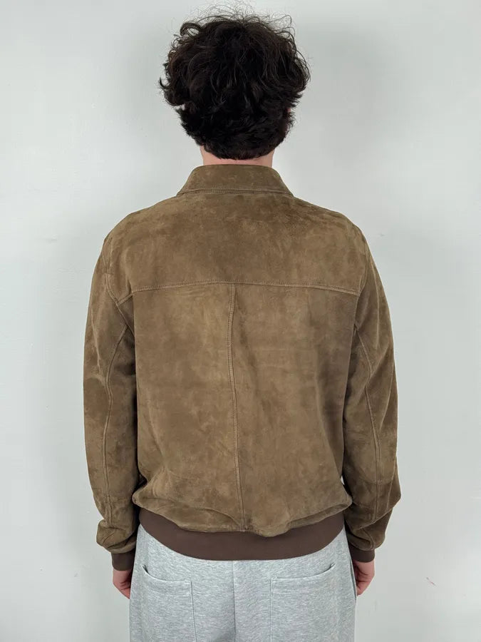 AW2007 Prada Beige Brown Suede Front Pockets Leather Jacket Epkvfgy 2