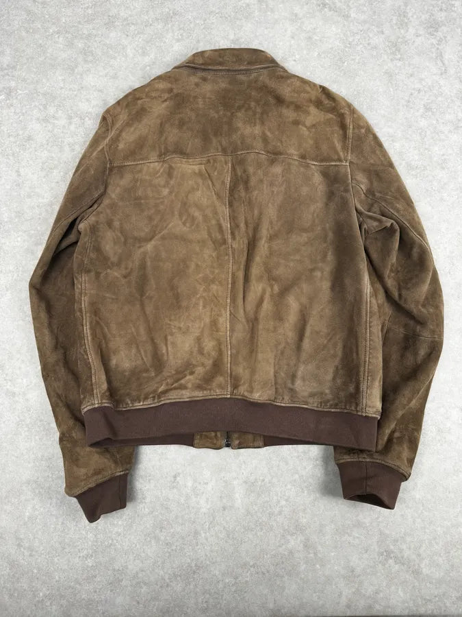 AW2007 Prada Beige Brown Suede Front Pockets Leather Jacket Epkvfgy 3