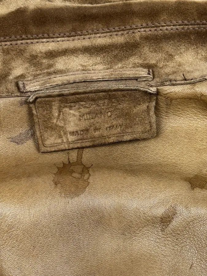 AW2007 Prada Beige Brown Suede Front Pockets Leather Jacket Epkvfgy 8