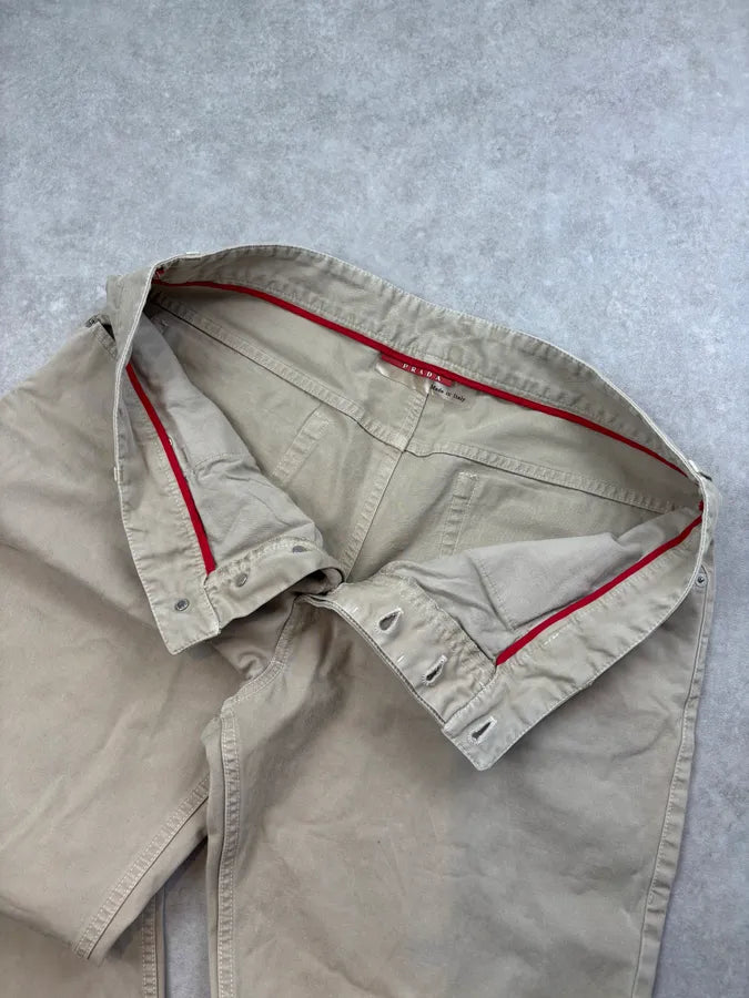 2000s Prada Beige Classy Chinos Pants SSIwrmV 8