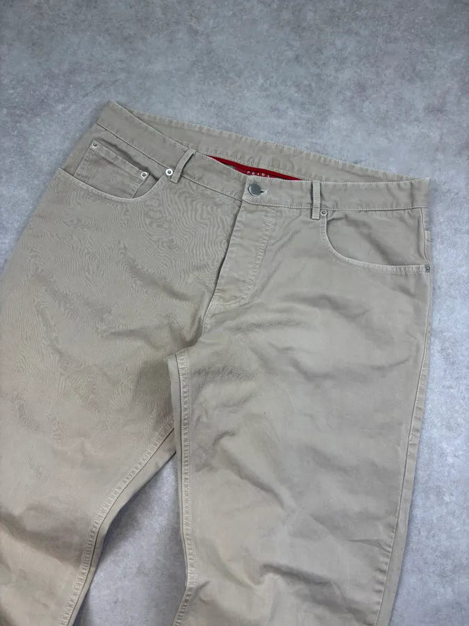 2000s Prada Beige Classy Chinos Pants SSIwrmV 4