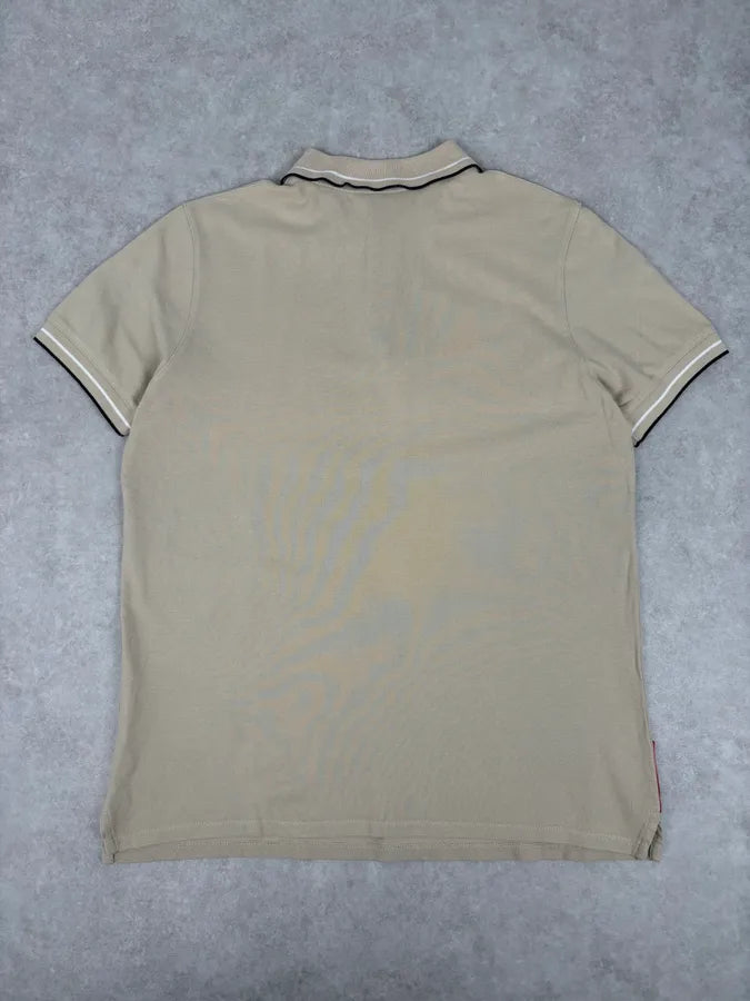 2000s Prada Beige Linea Rossa Contrast Trim Polo FDHRezw 5