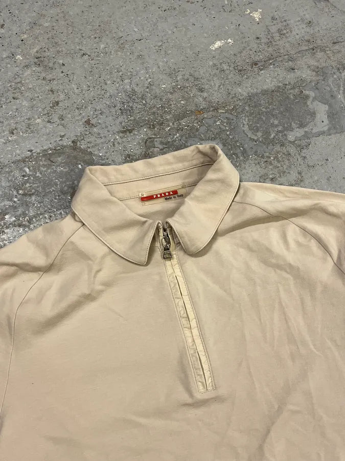 2000s Prada Beige Half-Zip Linea Rosa Sweater JViKQKP 4