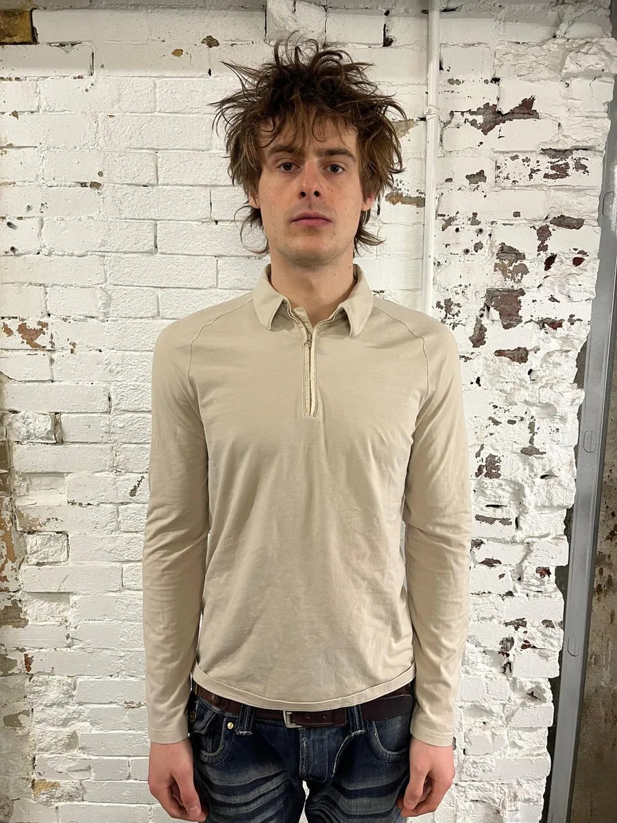 2000s Prada Beige Half-Zip Linea Rosa Sweater JViKQKP 1