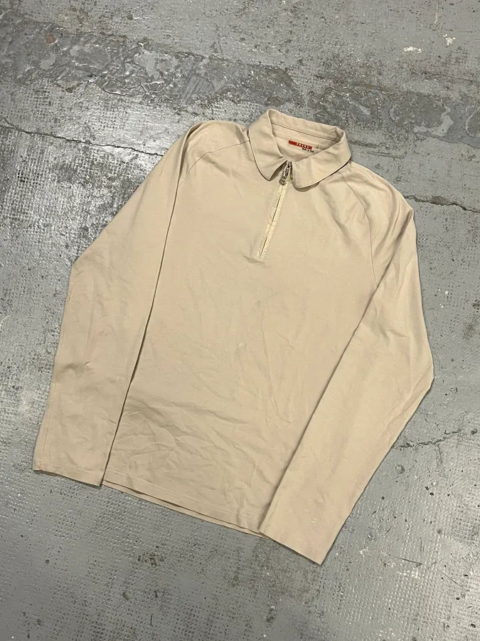2000s Prada Beige Half-Zip Linea Rosa Sweater JViKQKP 3