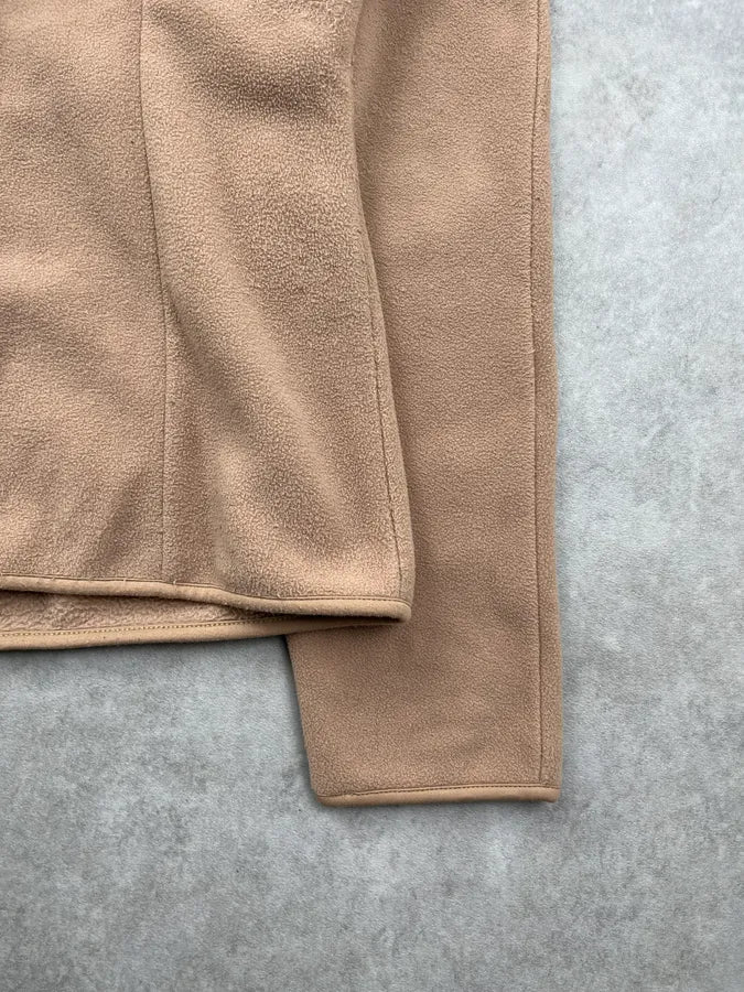 AW2011 Prada Beige Fleece Faux Fur Collar Zip-up Sweater xYHkDQx 8