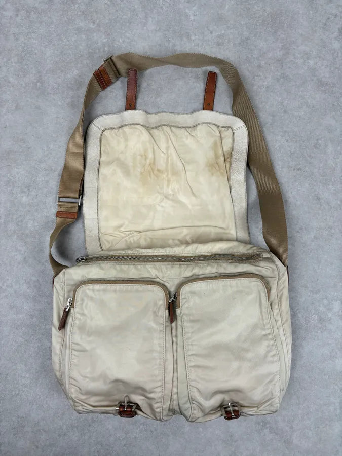 2000s Prada Beige Python Leather Messenger Bag  tAYAhmk 9
