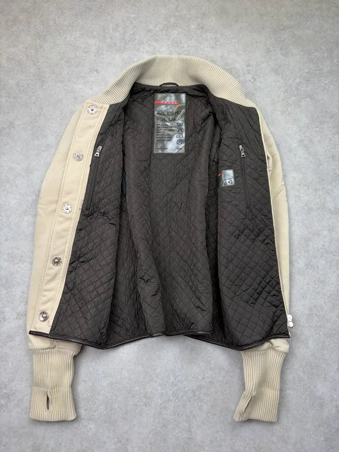 2000s Prada Beige Nylon Linea Rossa Jacket WywCoqV 6
