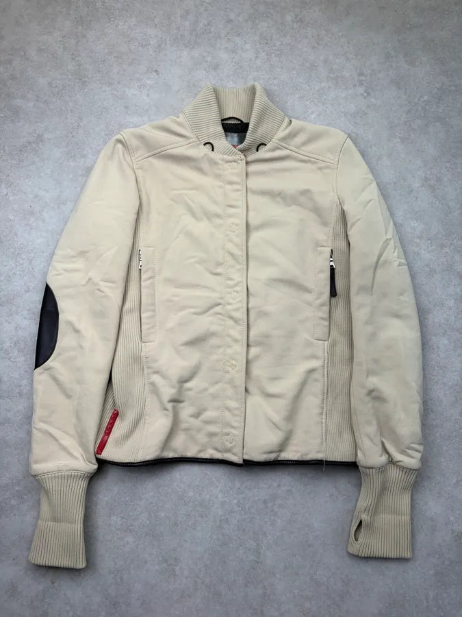 2000s Prada Beige Nylon Linea Rossa Jacket WywCoqV 0