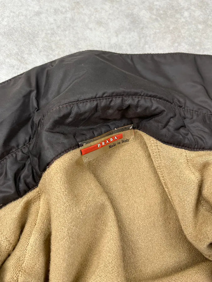 AW2000 Prada Beige Wool Bicolor Beige & Red Contrast Sweater UwpHdVB 9