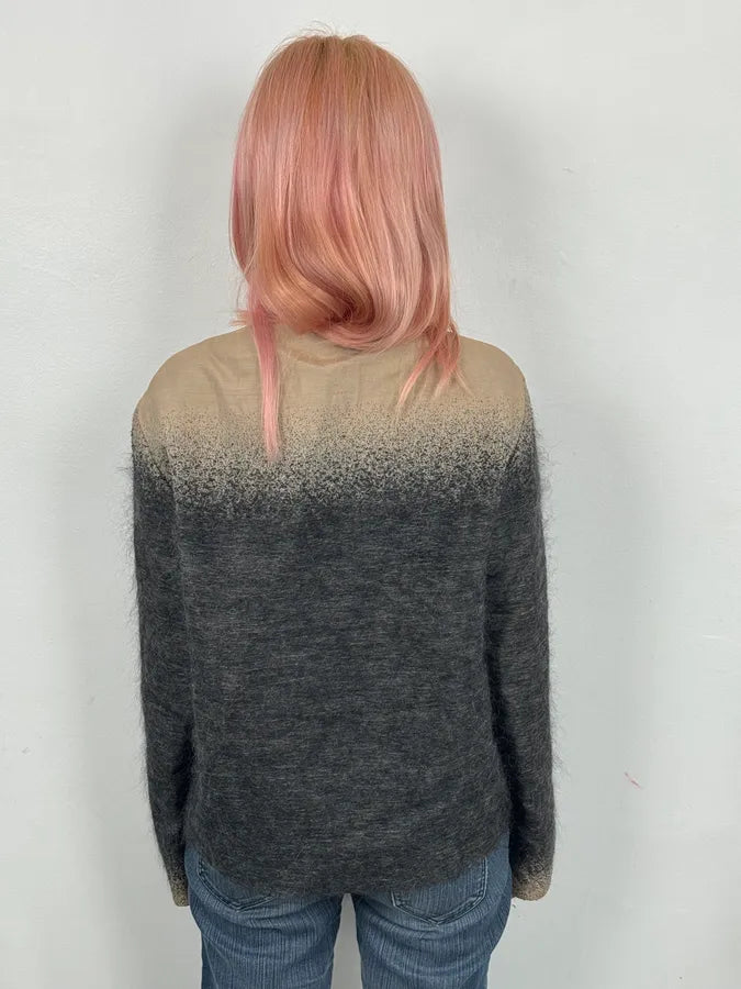 FW2007 Prada Beige & Grey Wool Gradient Boxy Vest cJybhBe 2