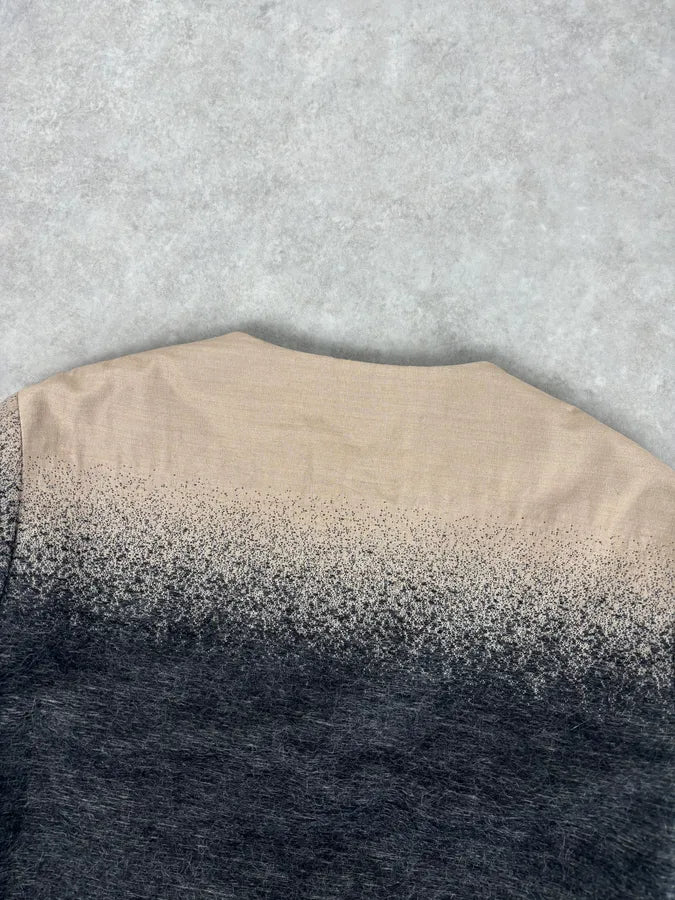 FW2007 Prada Beige & Grey Wool Gradient Boxy Vest cJybhBe 5