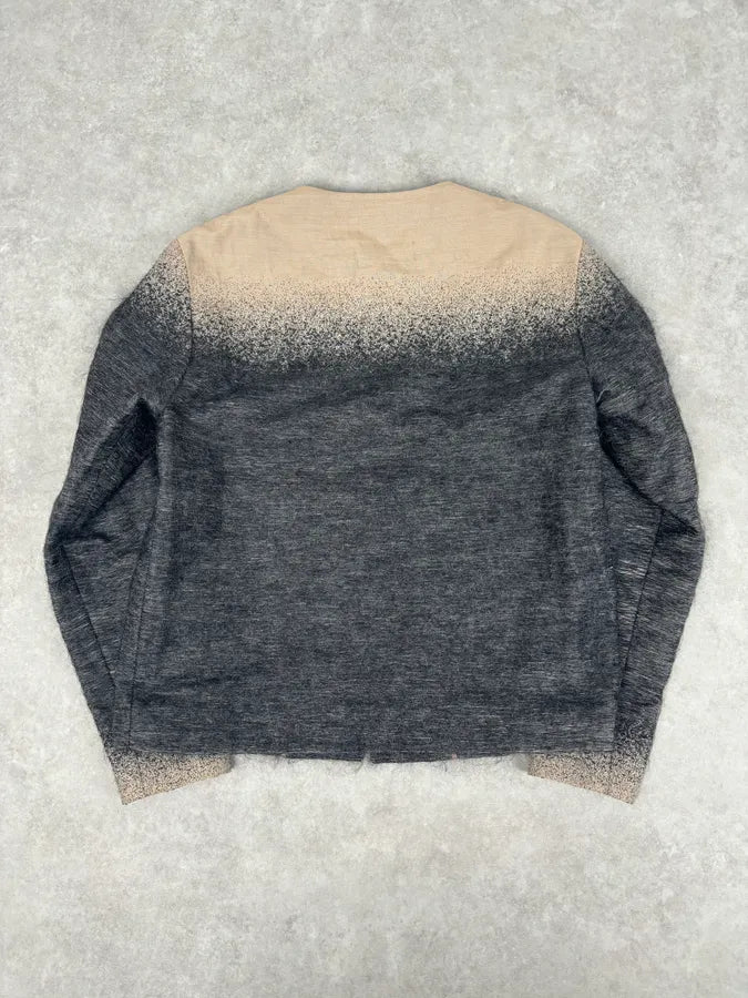 FW2007 Prada Beige & Grey Wool Gradient Boxy Vest cJybhBe 4