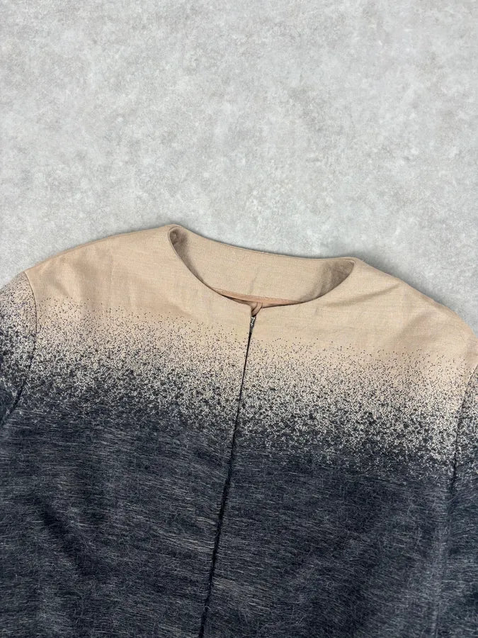 FW2007 Prada Beige & Grey Wool Gradient Boxy Vest cJybhBe 3