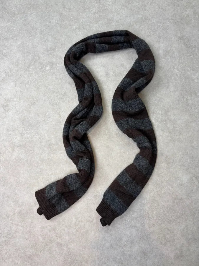 AW2006 Prada Bicolor Grey Brown Scarf dYisKjU 4