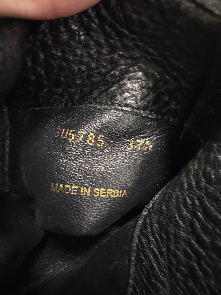 Prada Biker Black Leather Boots xHINUai 6