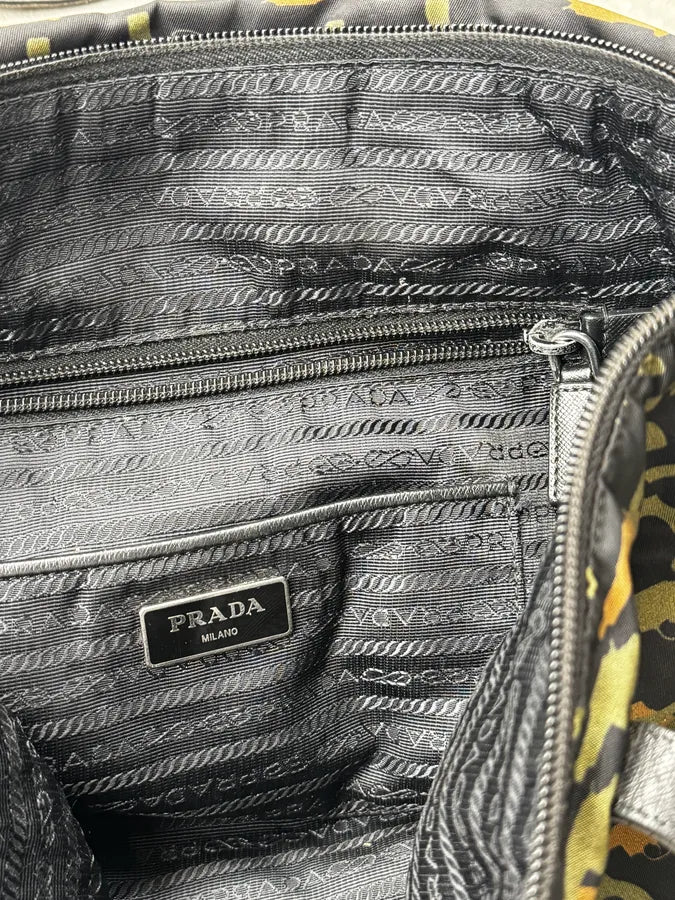 AW2014 Prada Black & Green Guns Tessuto Nylon Handle Bag uZBKJna 11