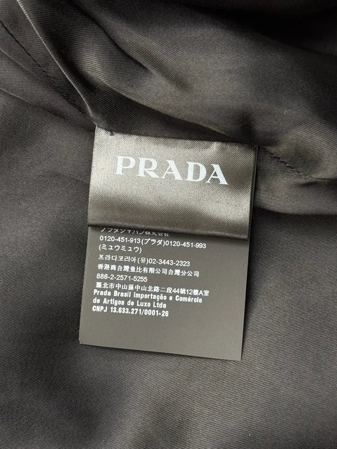 AW2022 Prada Black Leather Bomber Jacket WmdQpvK 11