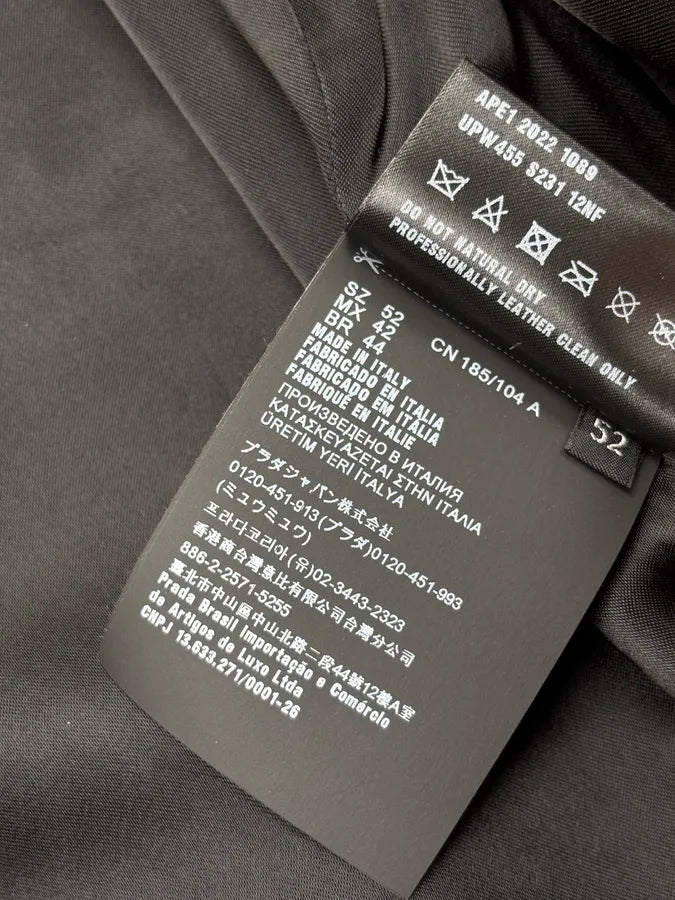 AW2022 Prada Black Leather Bomber Jacket WmdQpvK 12